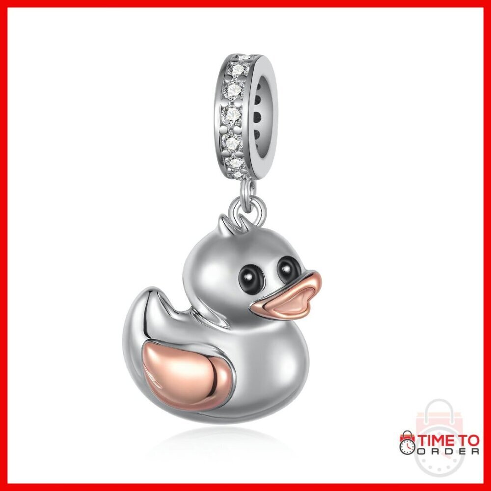 925 Sterling Silver Duck Charm Bracelet Jewelry Gift for Women